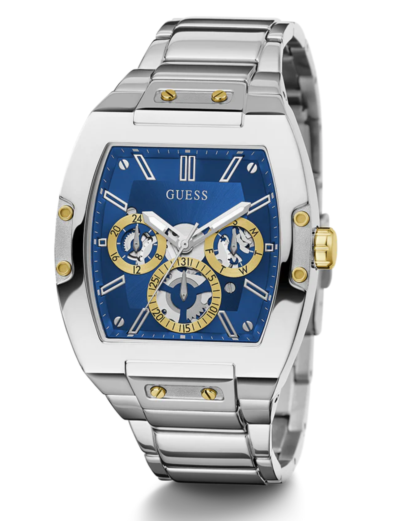 GUESS Men's Silver Tone Multi-Function Watch
