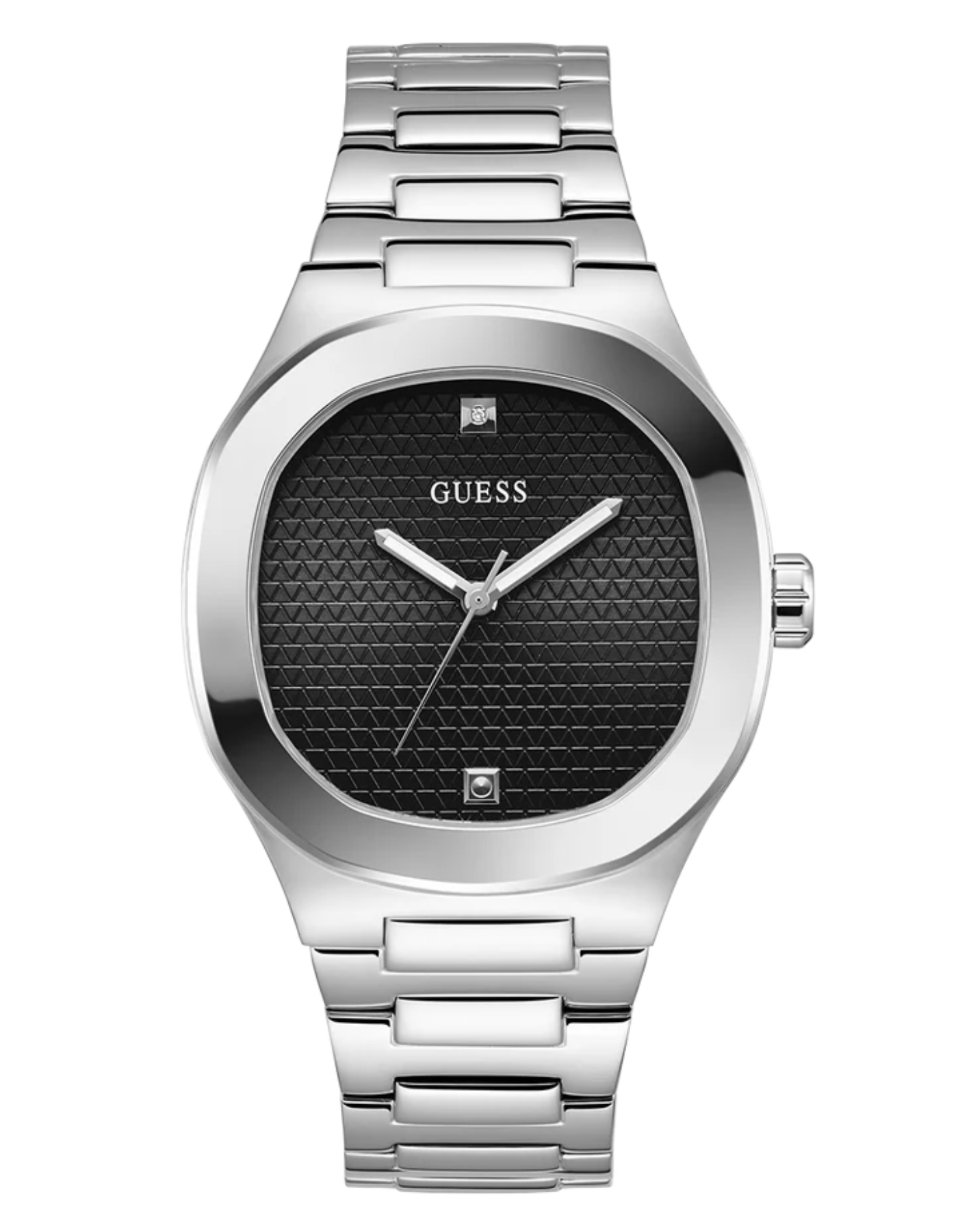GUESS Men's Silver Tone Analog Watch