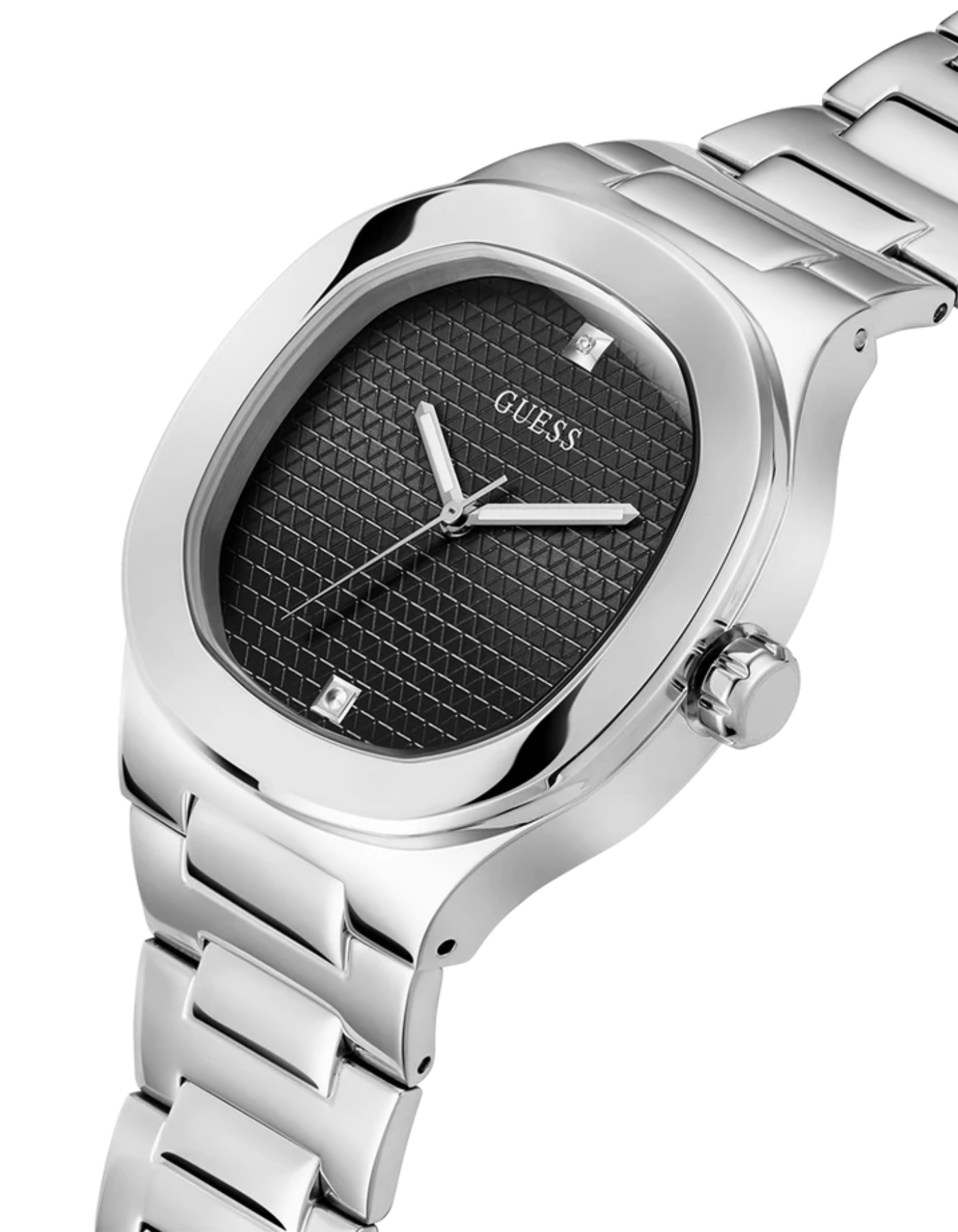 GUESS Men's Silver Tone Analog Watch