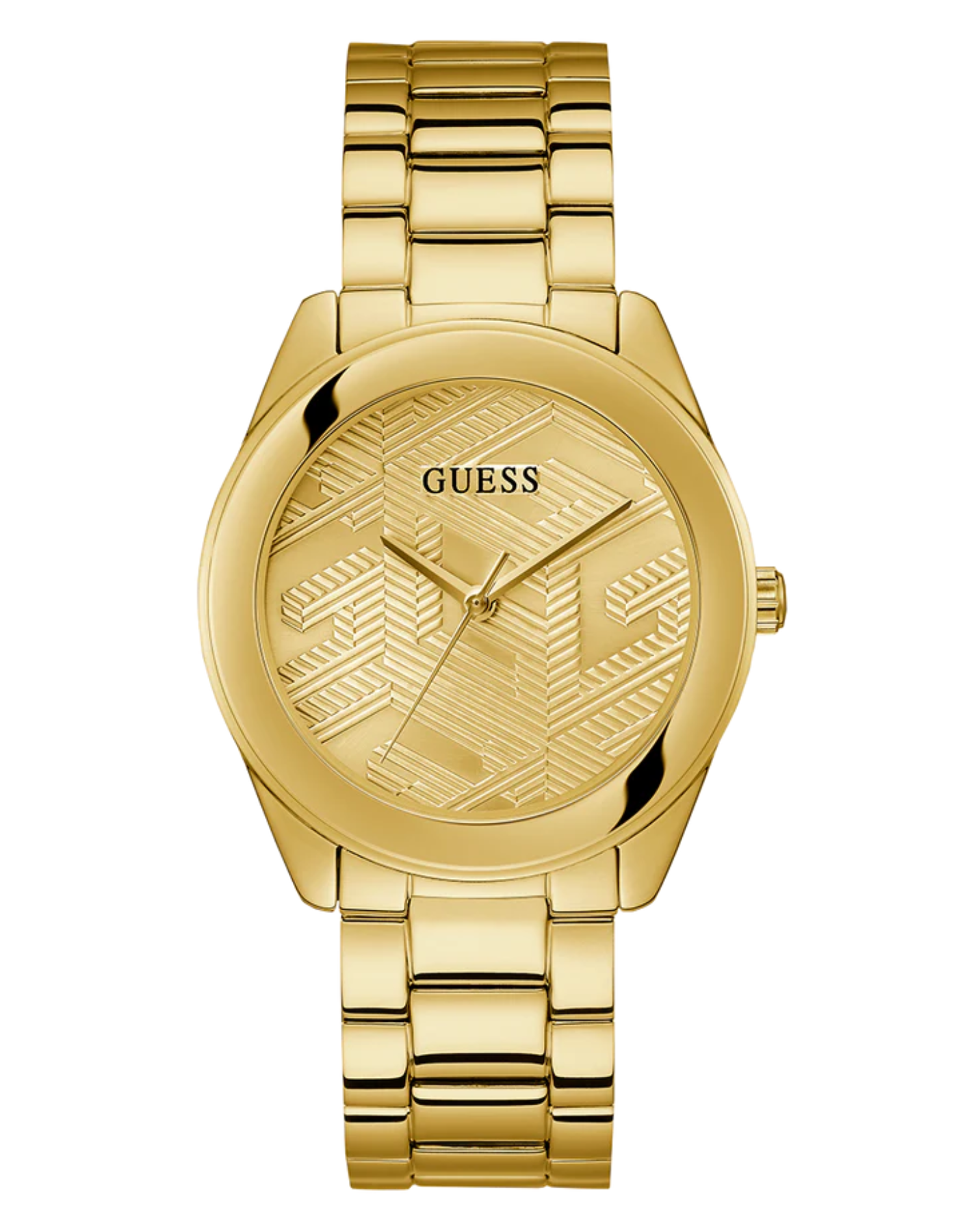 GUESS Iconic Monogram Ladies Gold Tone Analog Watch