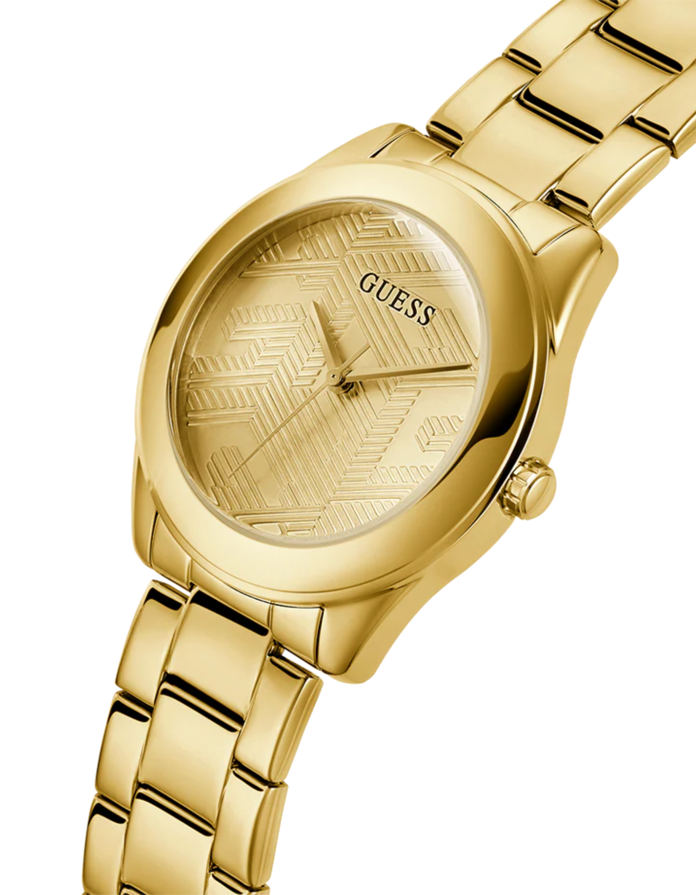 GUESS Iconic Monogram Ladies Gold Tone Analog Watch