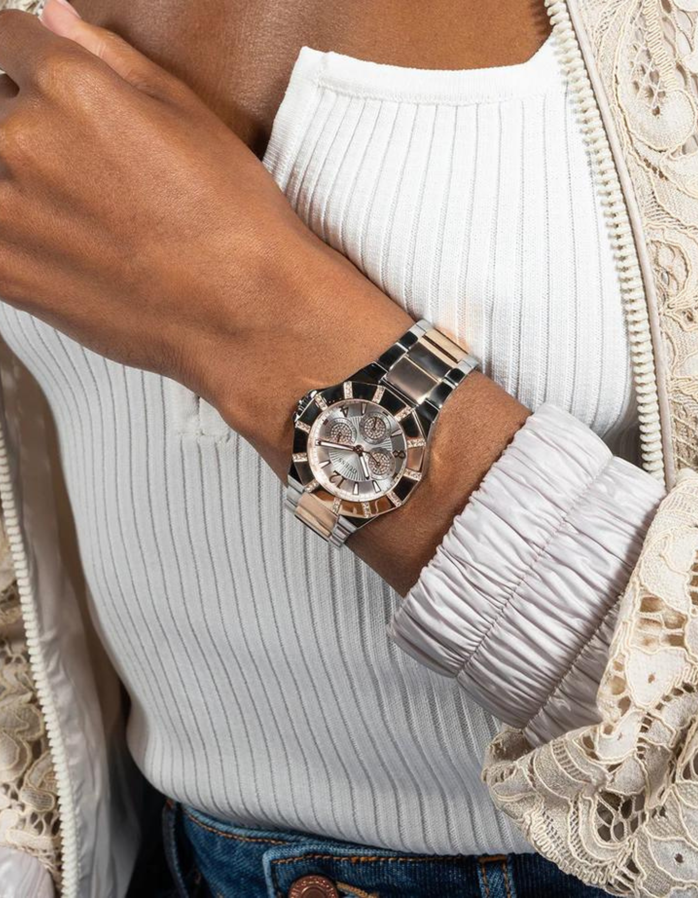 GUESS Ladies 2-Tone Multi-function Watch