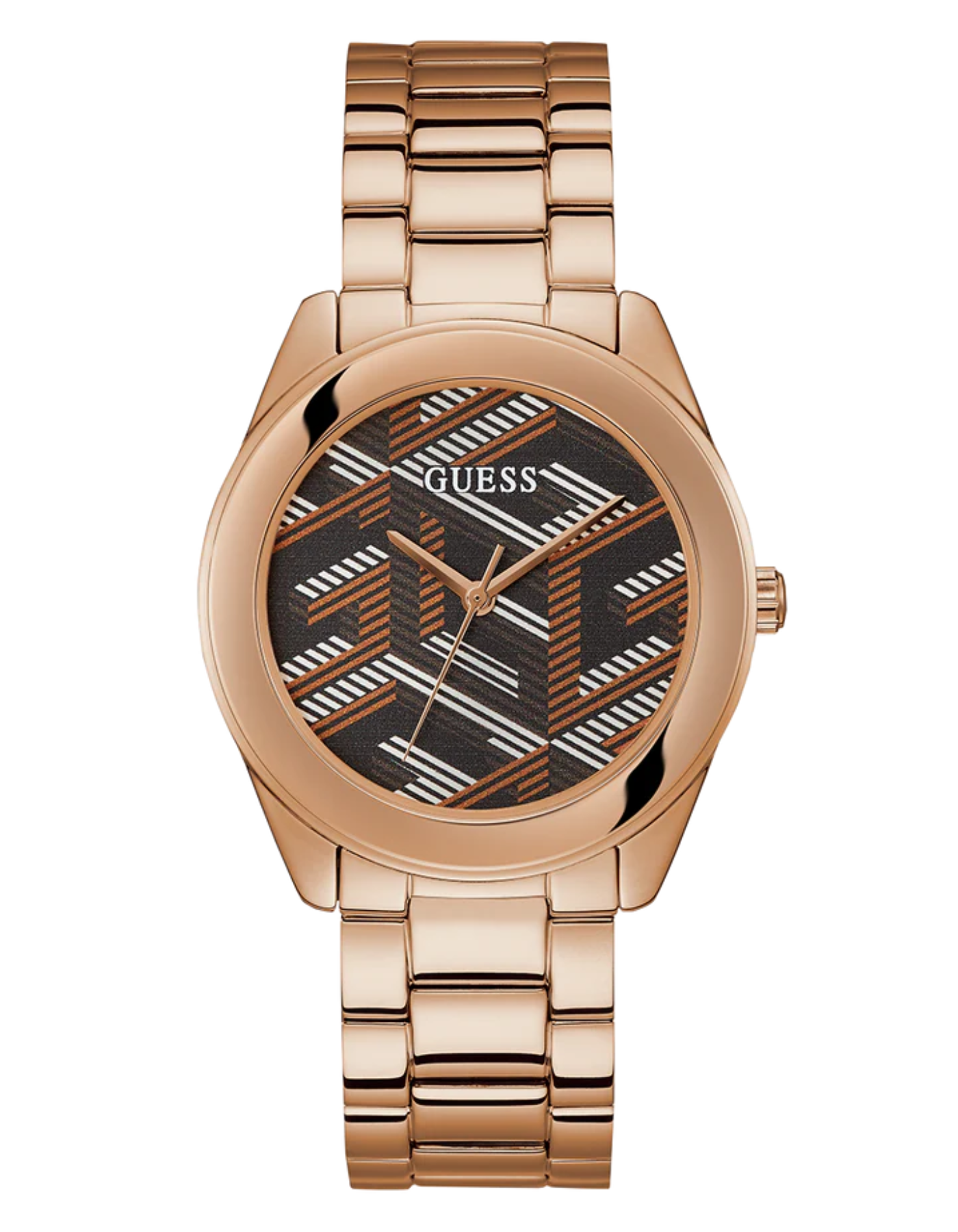 GUESS Iconic Monogram Ladies Rose Gold Tone Analog Watch