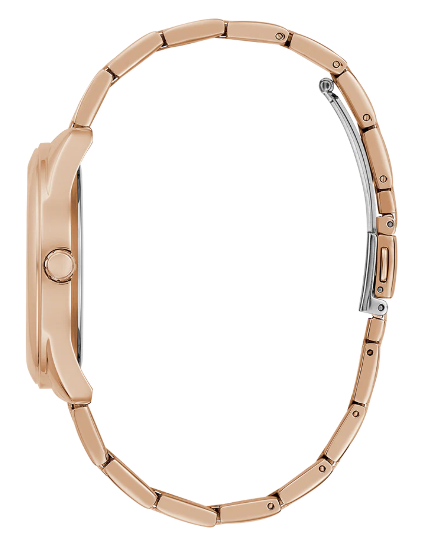 GUESS Iconic Monogram Ladies Rose Gold Tone Analog Watch