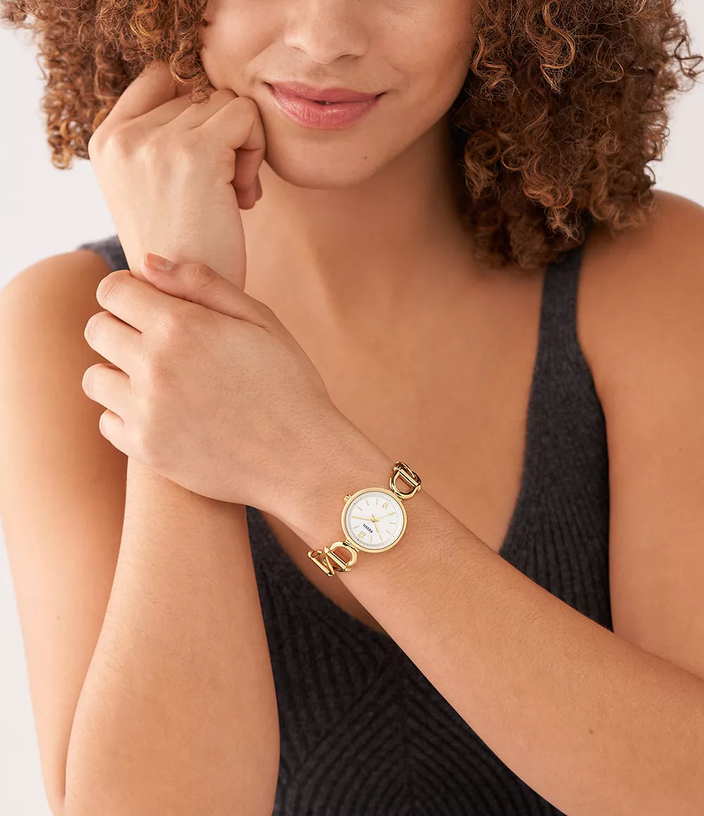 Fossil Carlie Three-Hand Gold-Tone Stainless Steel Watch