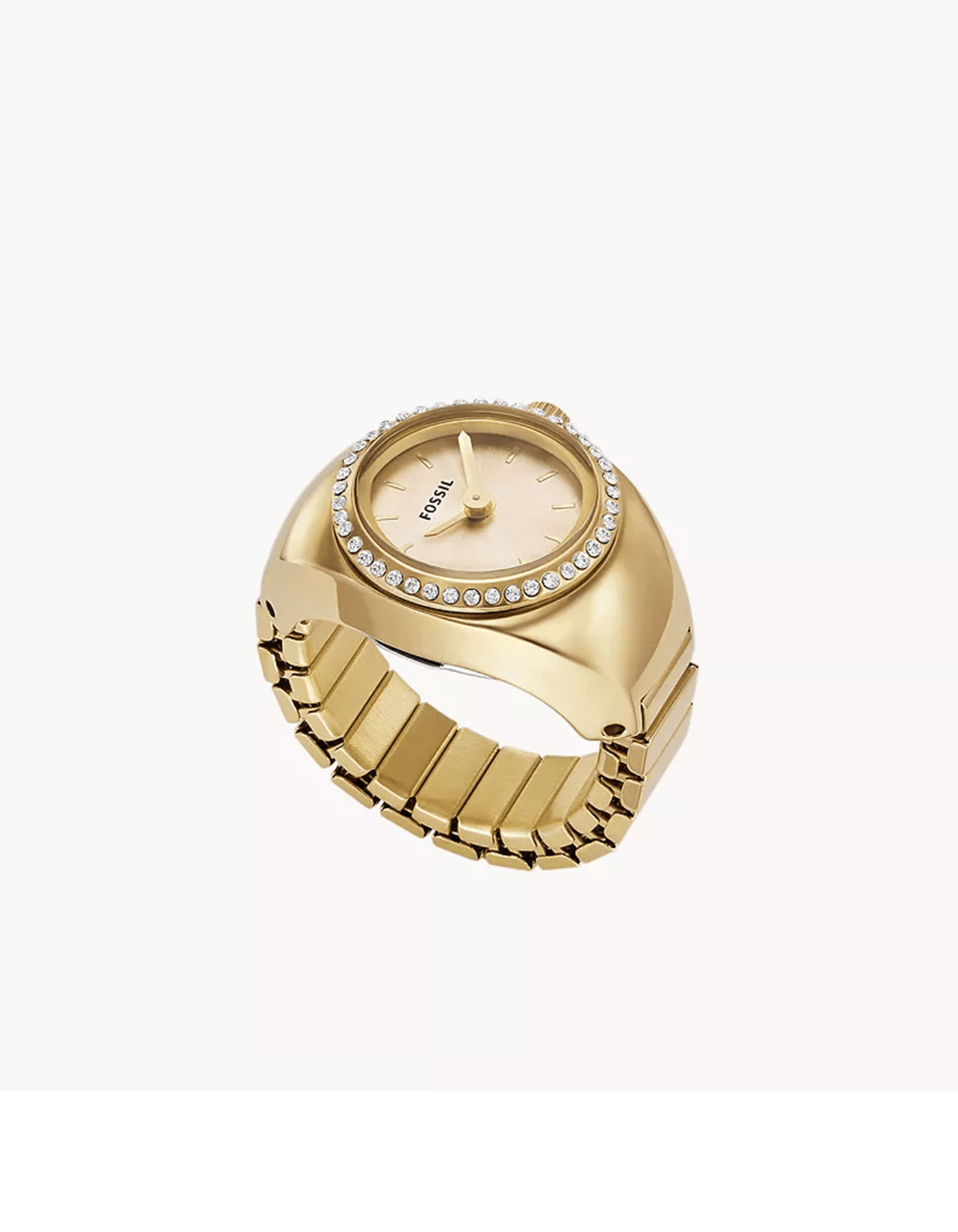 Fossil Watch Ring Two-Hand Gold-Tone Stainless Steel