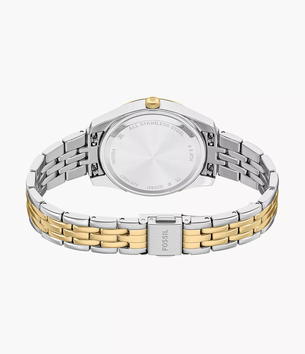 Fossil Scarlette Three-Hand Date Two-Tone Stainless-Steel Watch