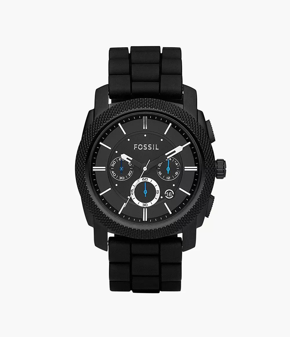 Fossil Machine Chronograph Black Silicone Watch