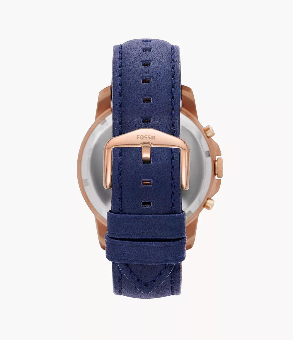 Fossil Grant Chronograph Navy Leather Watch