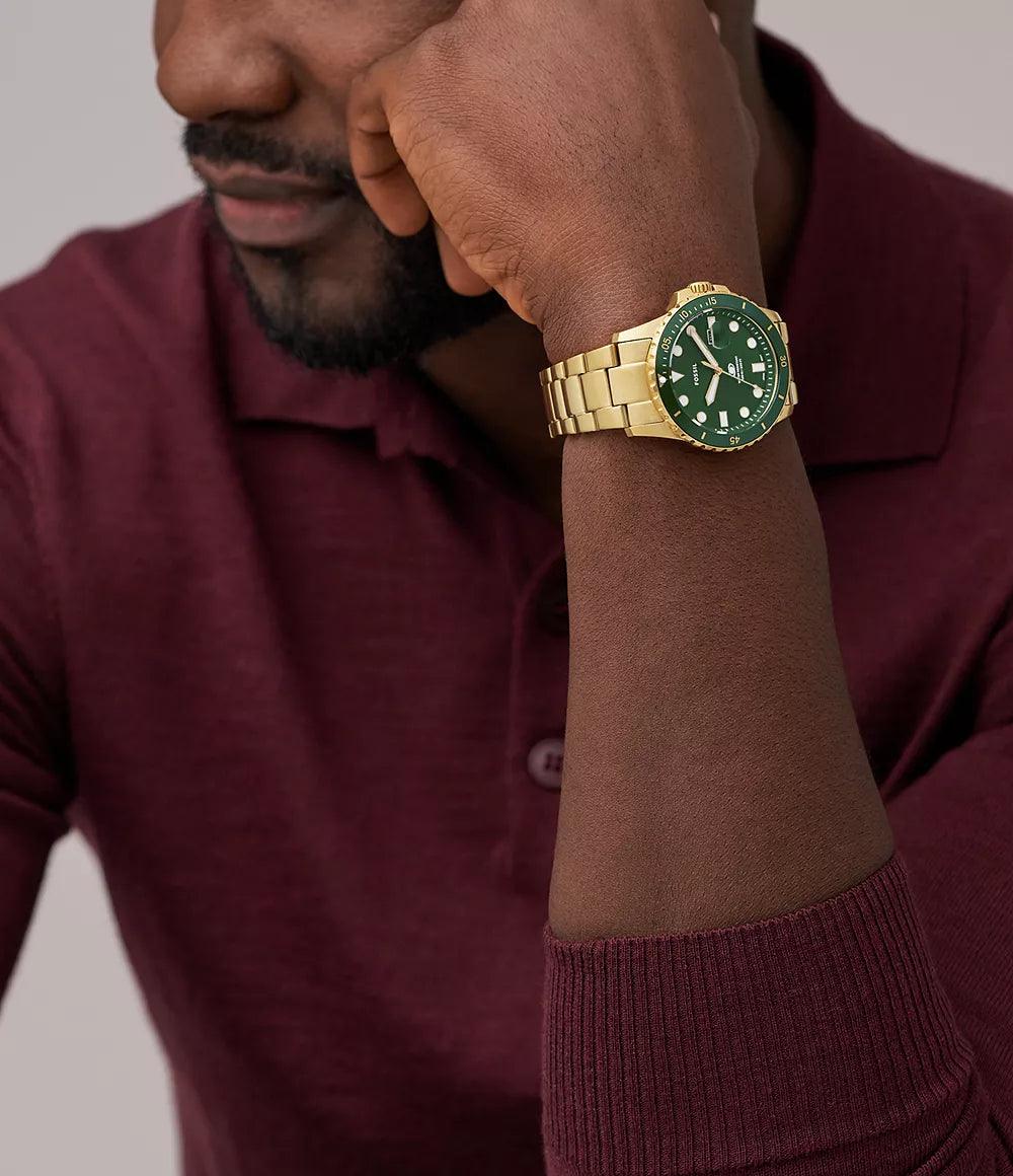 Fossil Blue Dive Three-Hand Date