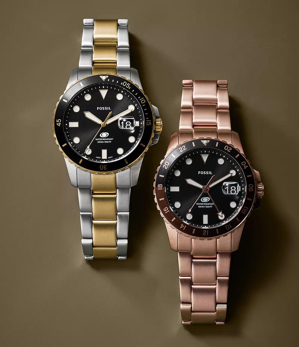 Fossil Blue Dive Three-Hand Date