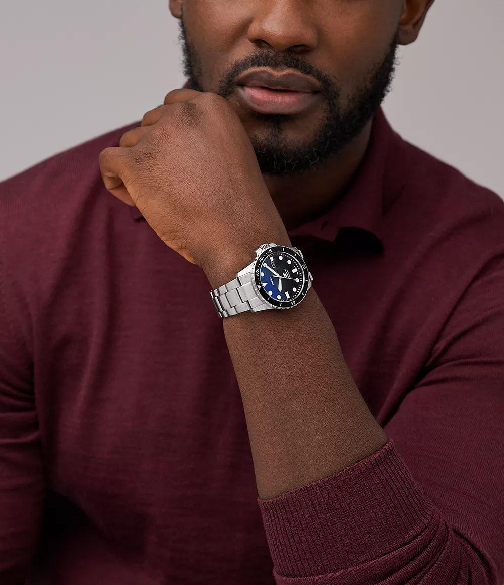 Fossil Blue Dive Three-Hand Date