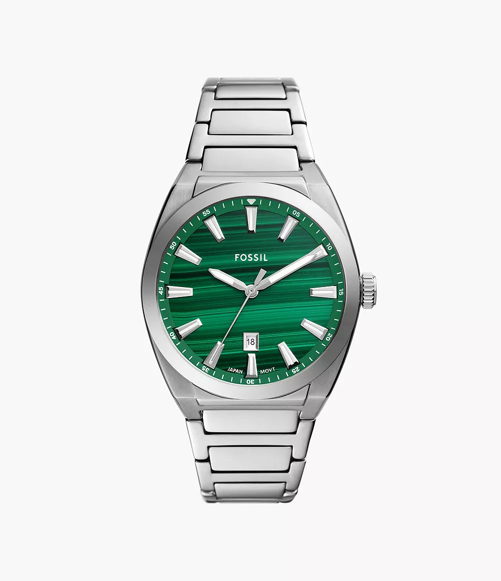 Fossil Everett Three-Hand Date Stainless Steel Watch