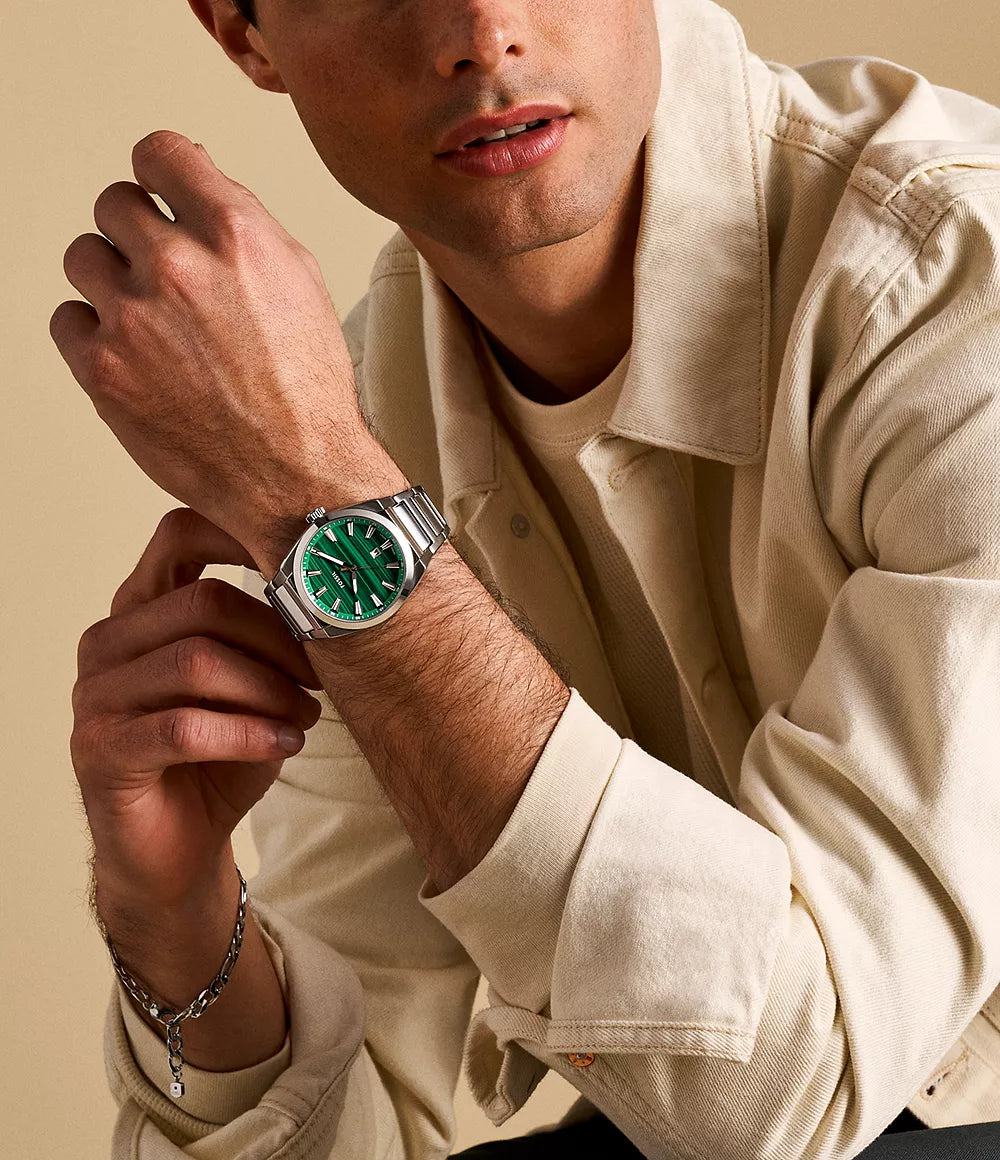 Fossil Everett Three-Hand Date Stainless Steel Watch