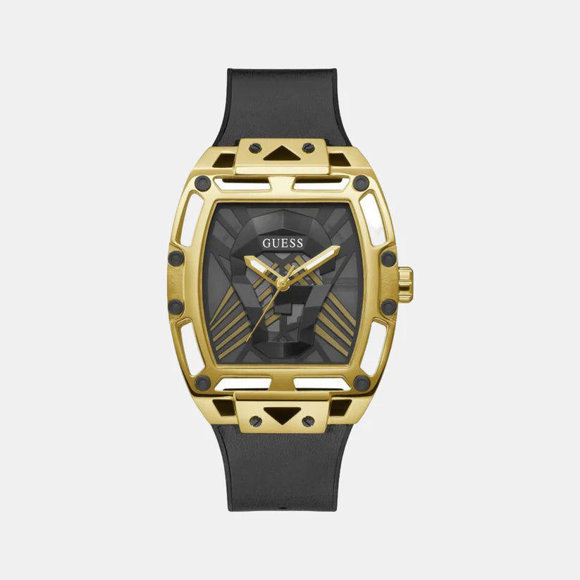 Guess Men's Black Analog Leather Watch