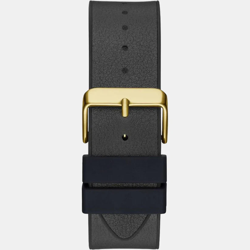 Guess Men's Black Analog Leather Watch