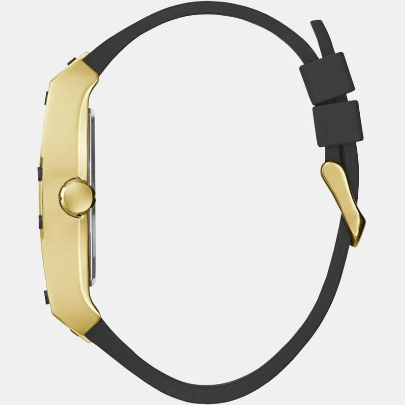 Guess Men's Black Analog Leather Watch