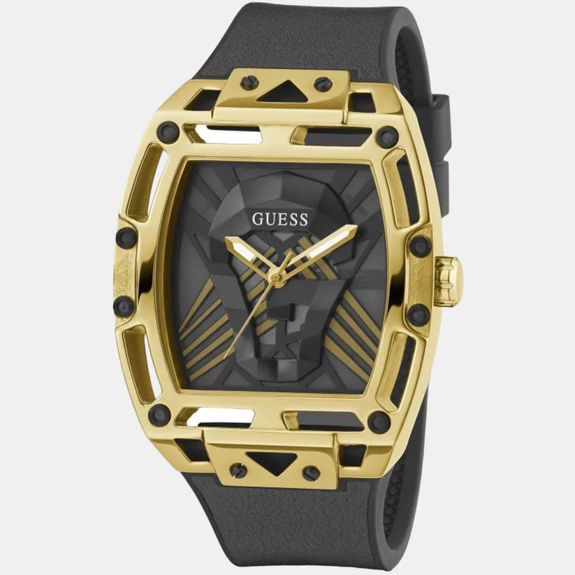 Guess Men's Black Analog Leather Watch - Main Image