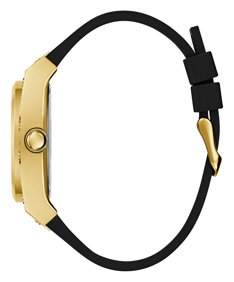 GUESS Men's Black Gold Tone Multi-Function Watch