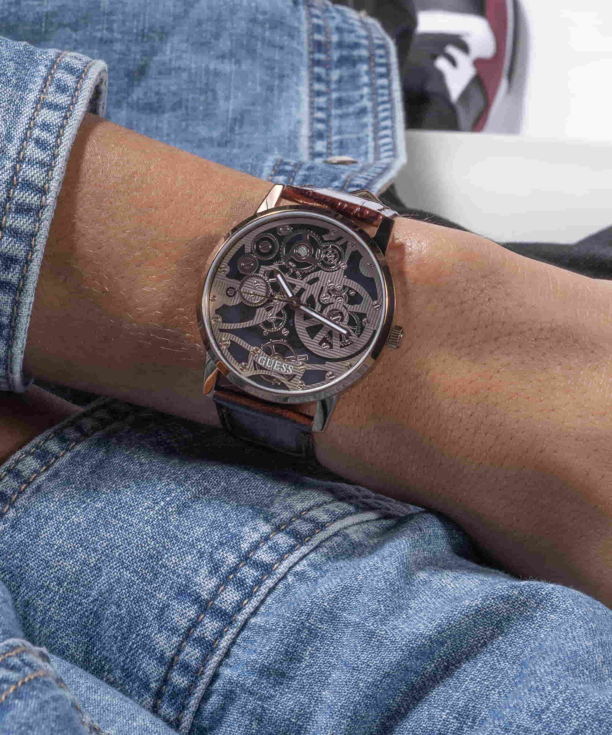Guess Gadget Dial Round Case Analog Men Watch