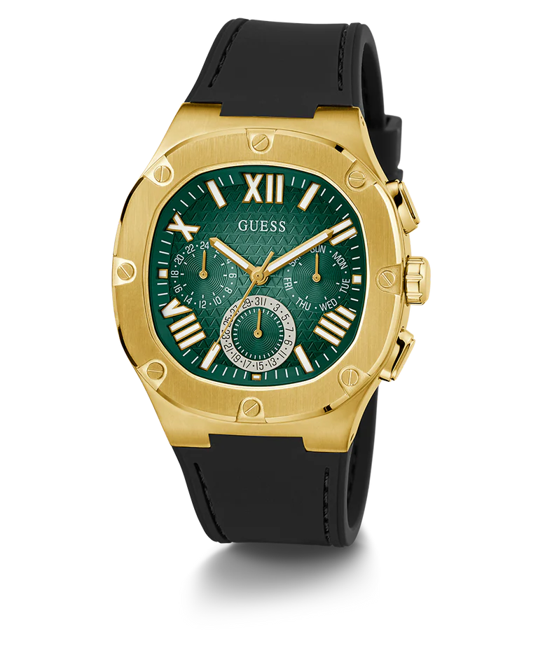 GUESS Perfectly Tailored Men's Black Gold Multi-function Watch