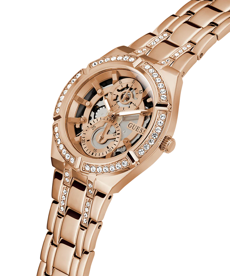 GUESS Ladies Rose Gold Tone Multi-function Watch