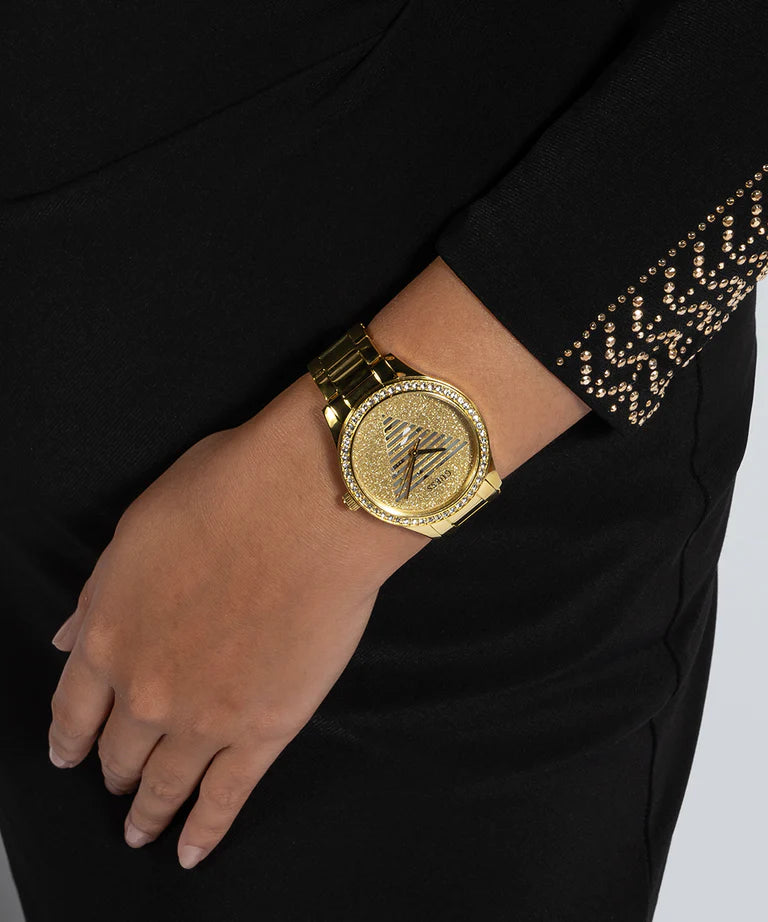 GUESS Ladies Gold Tone Analog Watch