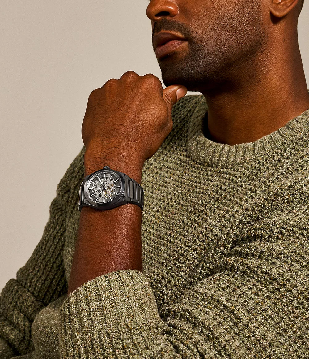 Everett Automatic Smoke Stainless Steel Watch