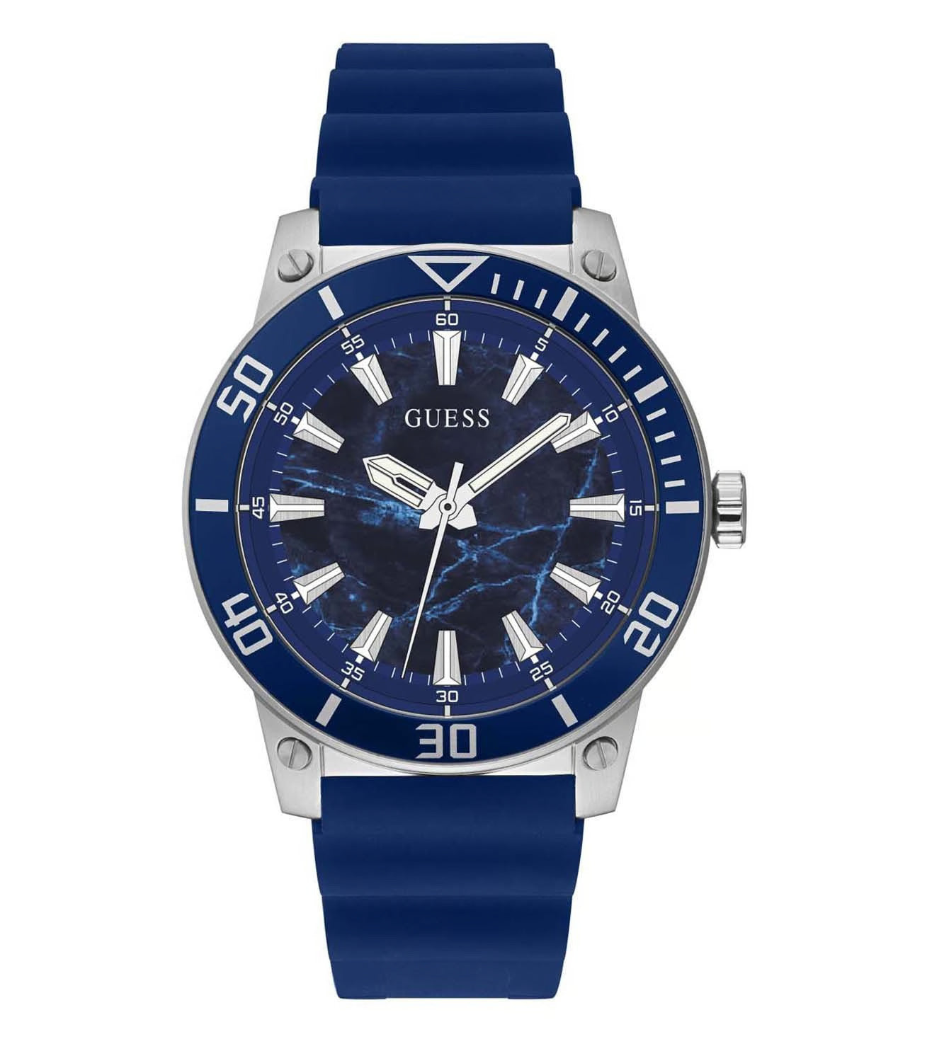 GUESS QUARTZ Men Blue Round Dial Analog Watch