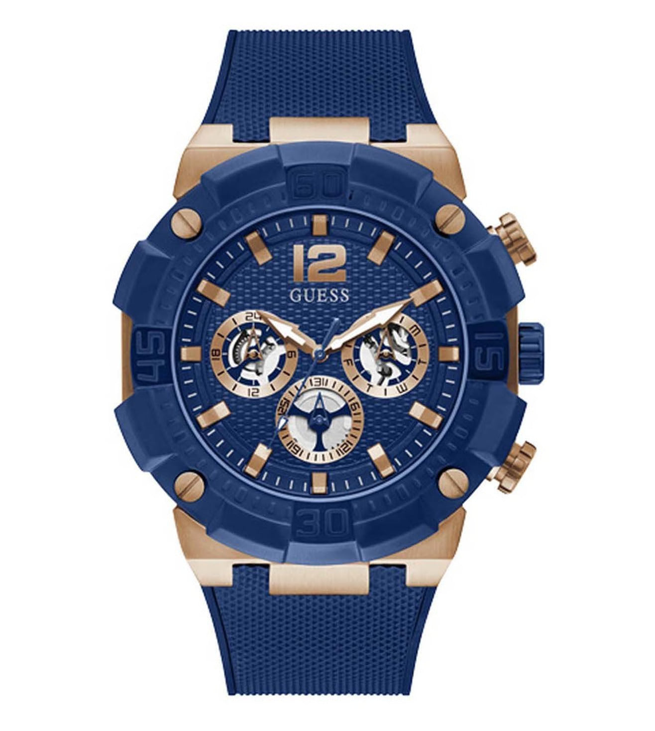 Guess Navigator Men Blue Round Dial Analog Watch