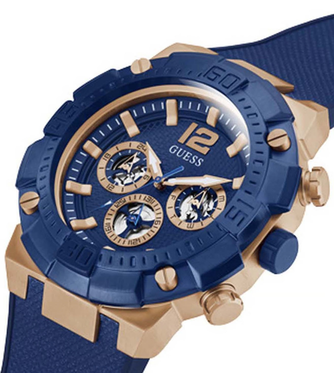 Guess Navigator Men Blue Round Dial Analog Watch