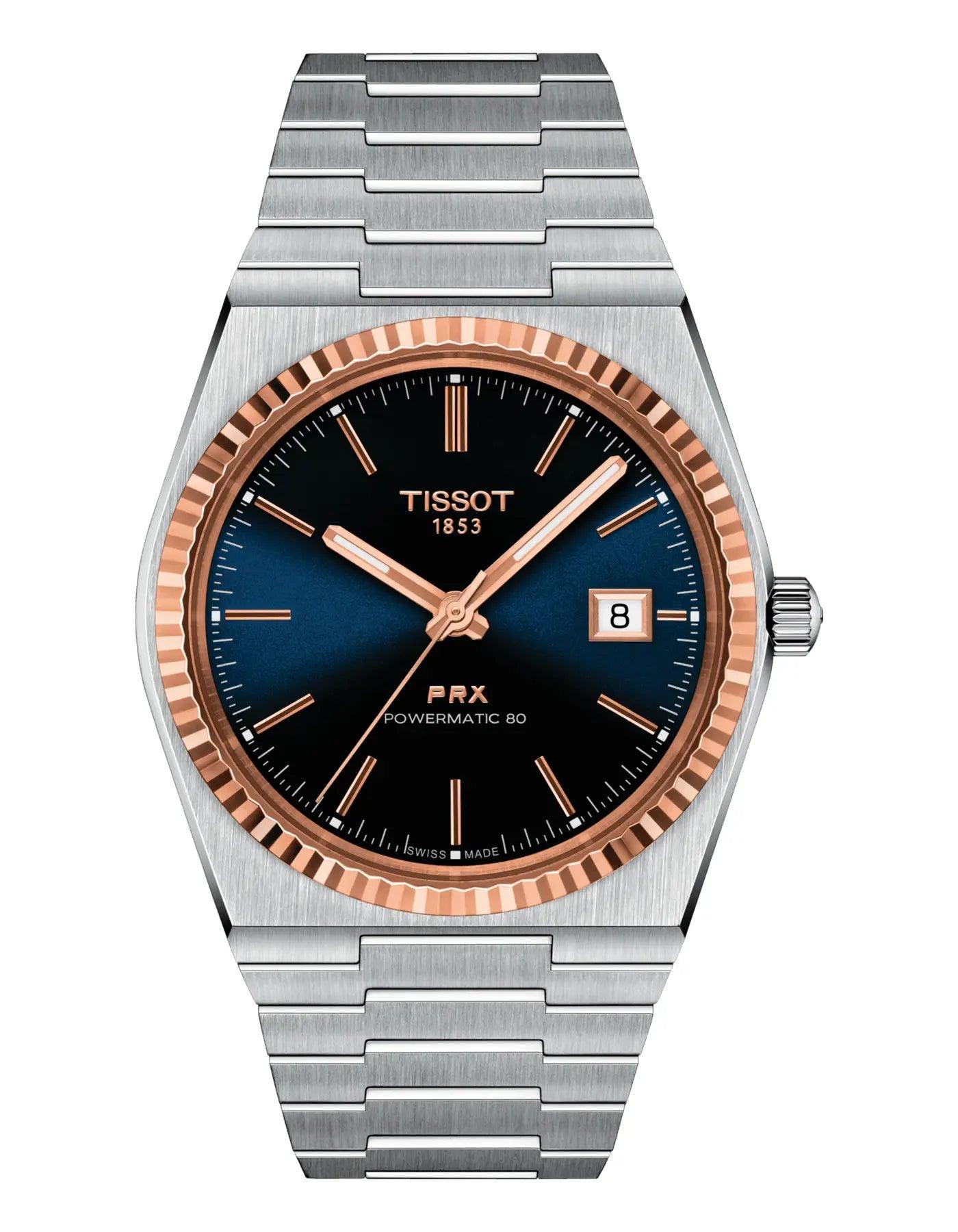 TISSOT PRX POWERMATIC 80 STEEL & 18K GOLD BEZEL