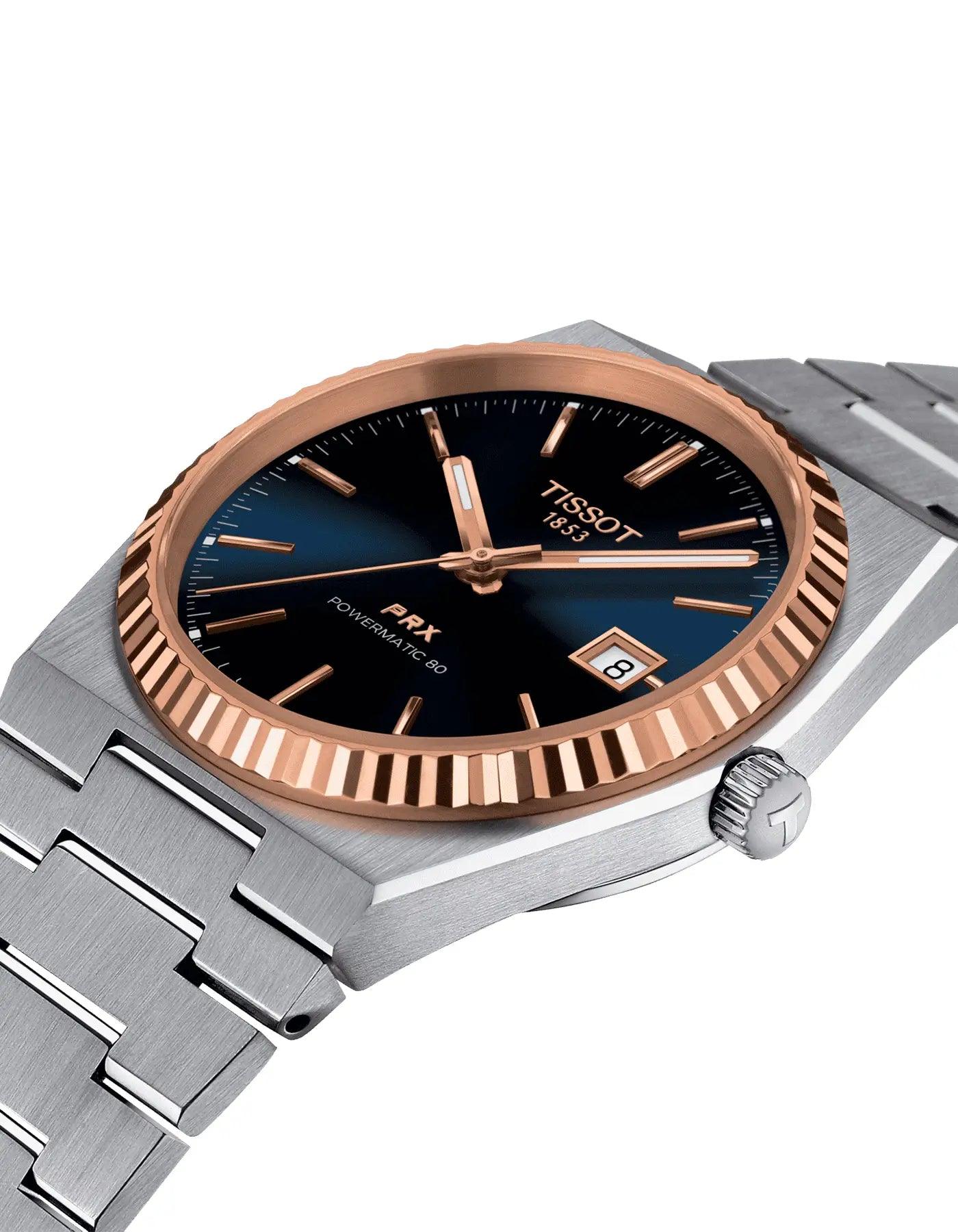 TISSOT PRX POWERMATIC 80 STEEL & 18K GOLD BEZEL
