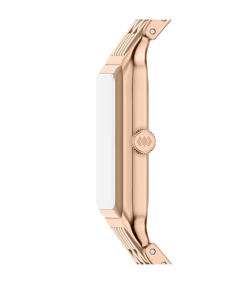 Fossil Raquel Three-Hand Date Rose Gold-Tone Stainless Steel & Salted Caramel Ceramic Watch