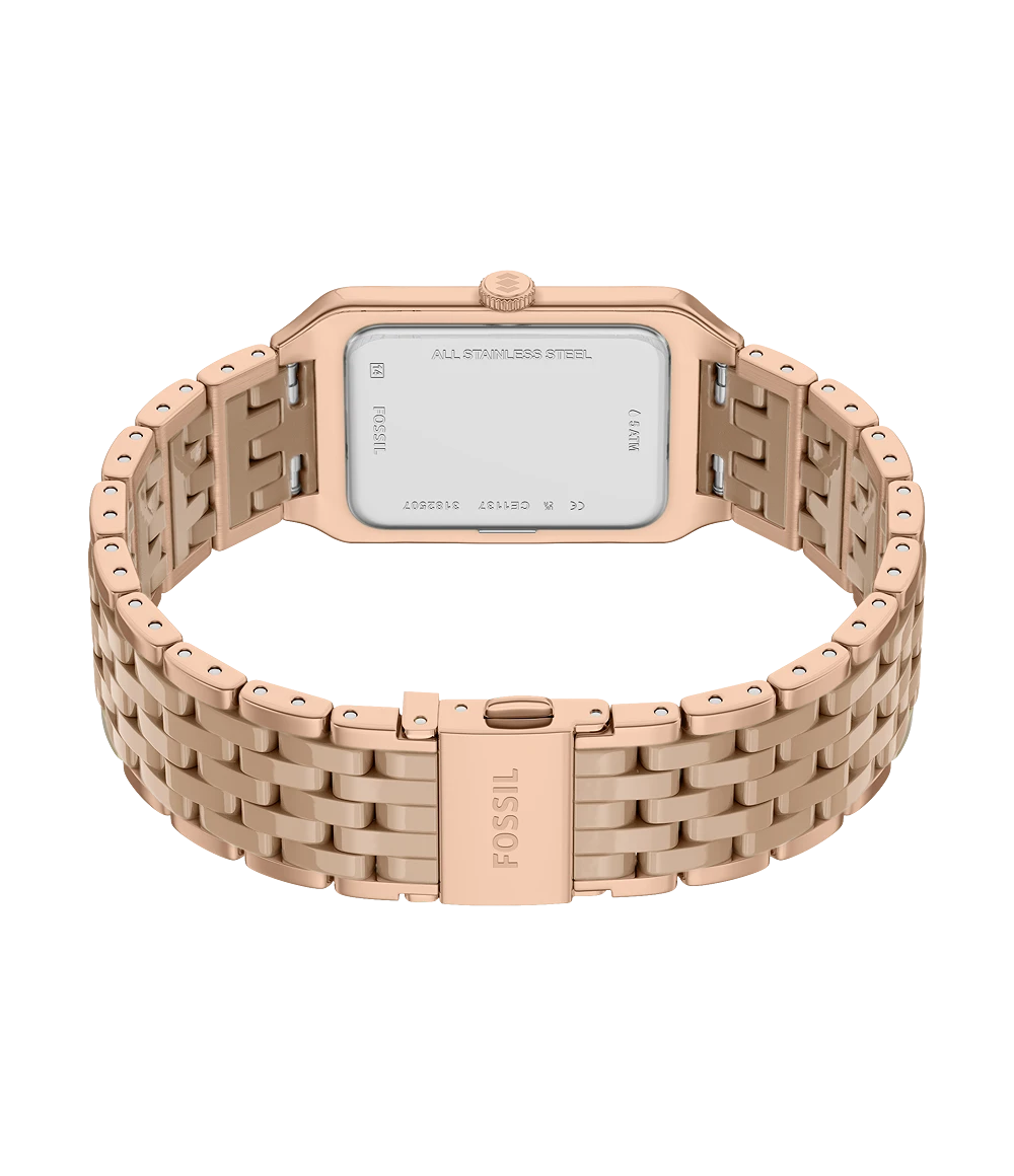Fossil Raquel Three-Hand Date Rose Gold-Tone Stainless Steel & Salted Caramel Ceramic Watch