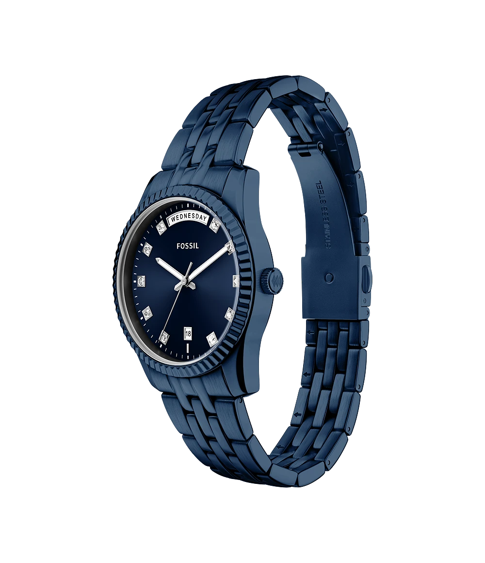 Fossil Scarlette Three-Hand Navy Stainless Steel Watch