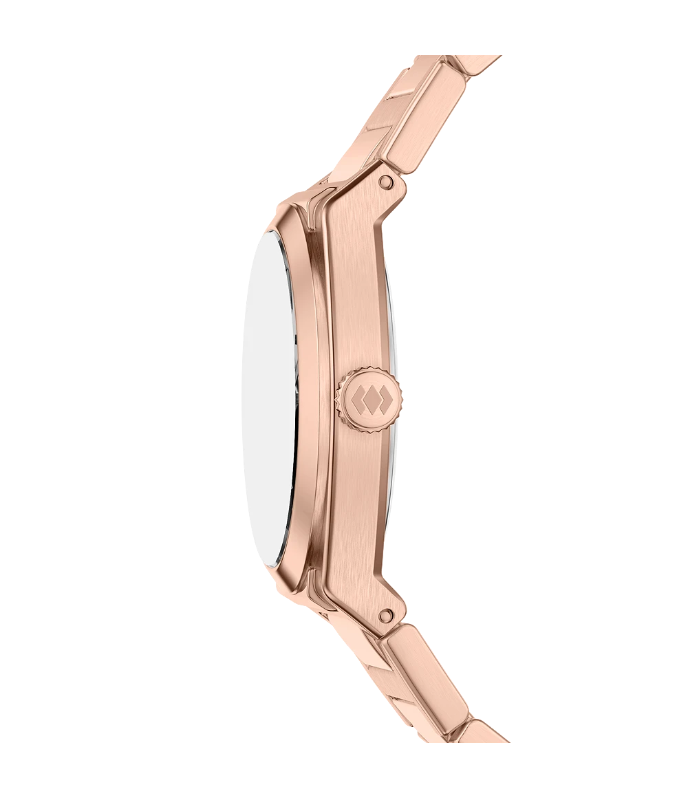 Fossil Everett Three-Hand Rose Gold-Tone Stainless Steel Watch