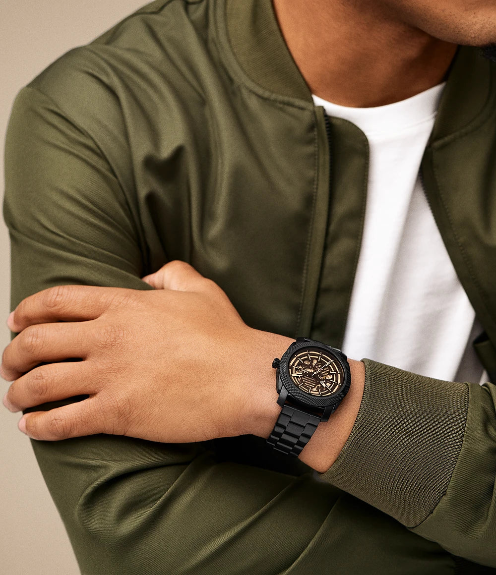 Fossil Machine Automatic Black Stainless-Steel Watch