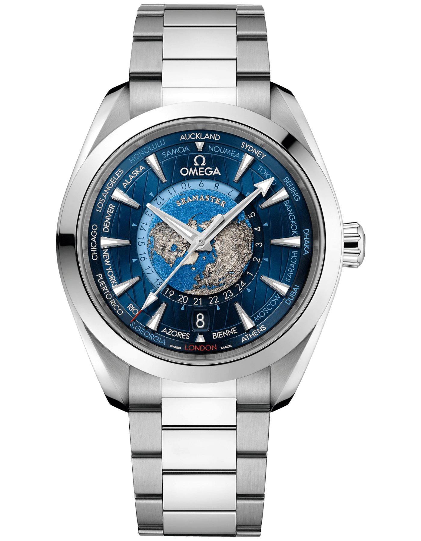 SEAMASTER AQUA TERRA 150M CO‑AXIAL MASTER CHRONOMETER GMT WORLDTIMER 43MM