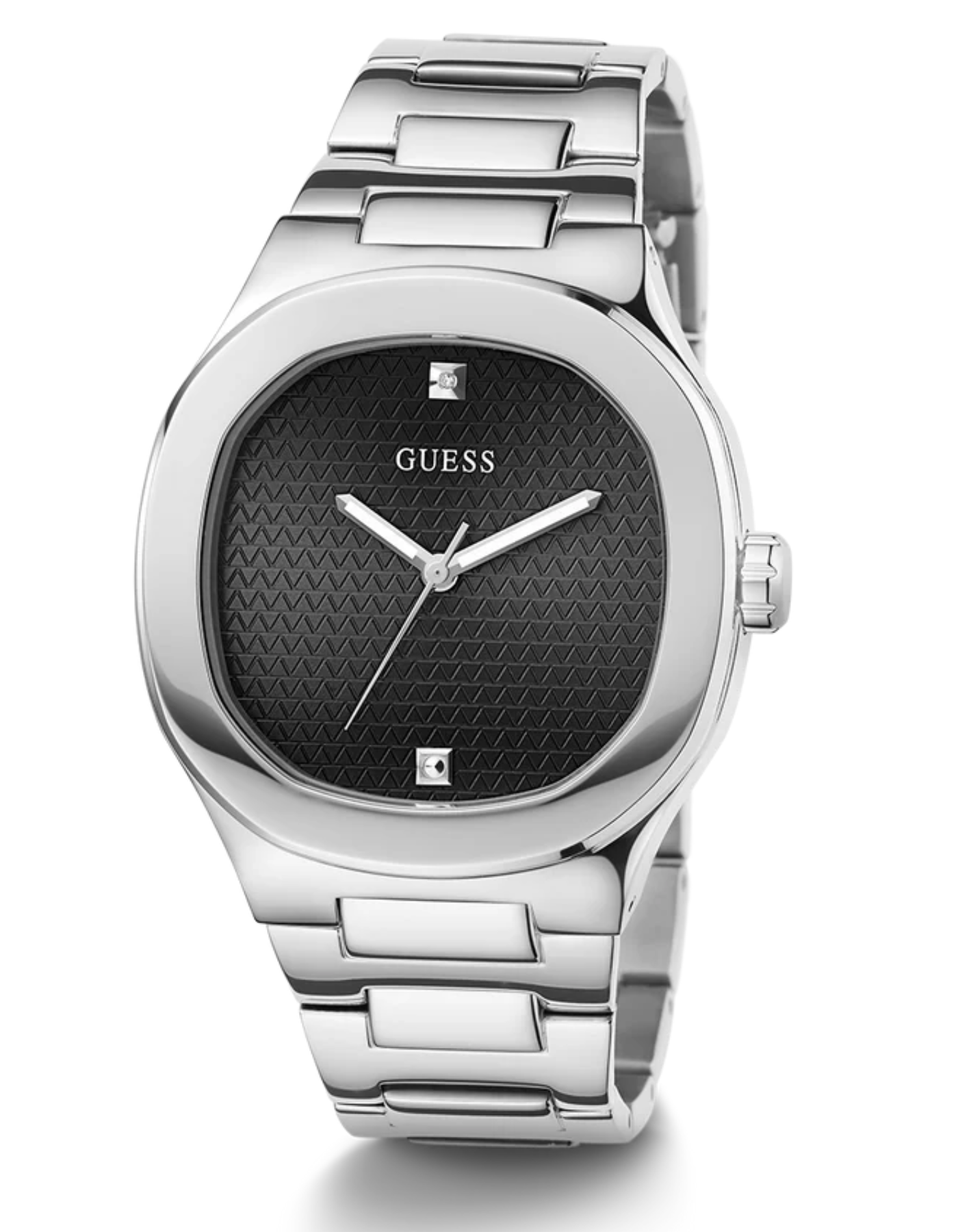 GUESS Men's Silver Tone Analog Watch