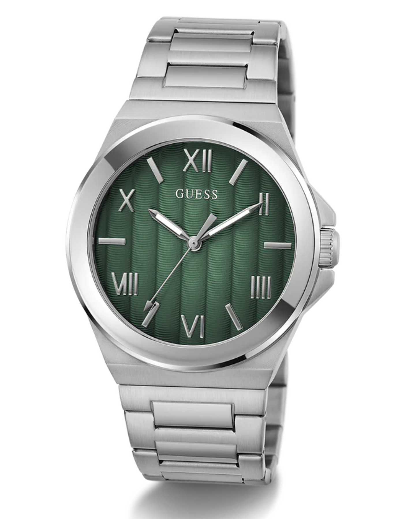 Guess Men's Silver Tone Analog Watch