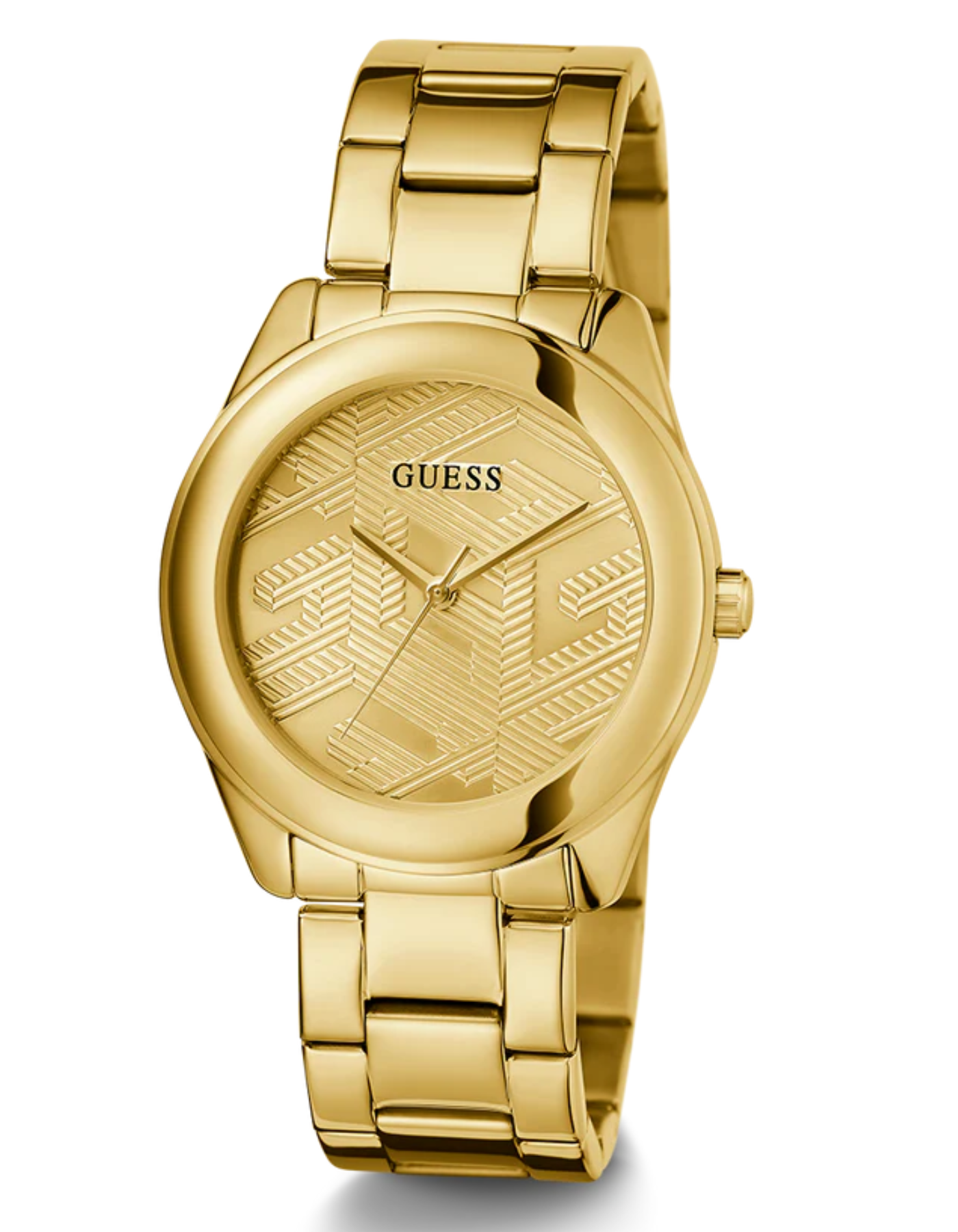 GUESS Iconic Monogram Ladies Gold Tone Analog Watch