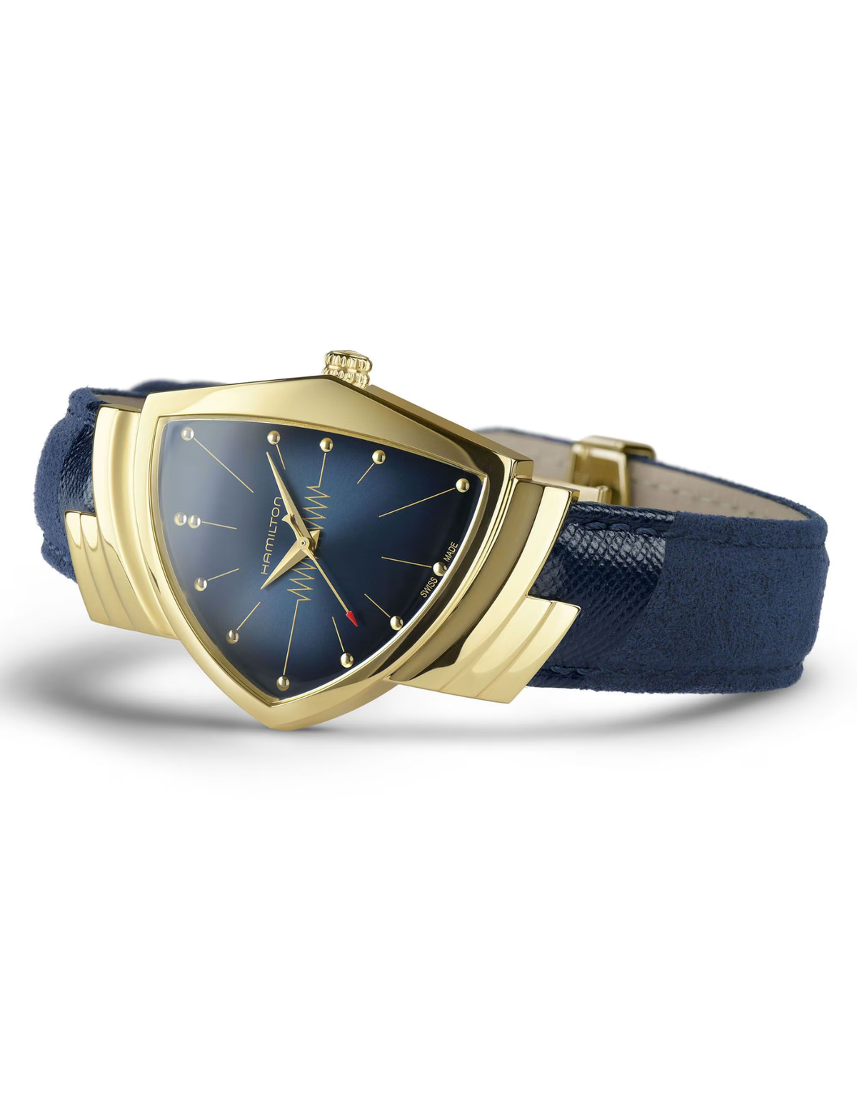 Hamilton Ventura Quartz Inspired by Elvis Presley's hit single, "Blue Suede Shoes"