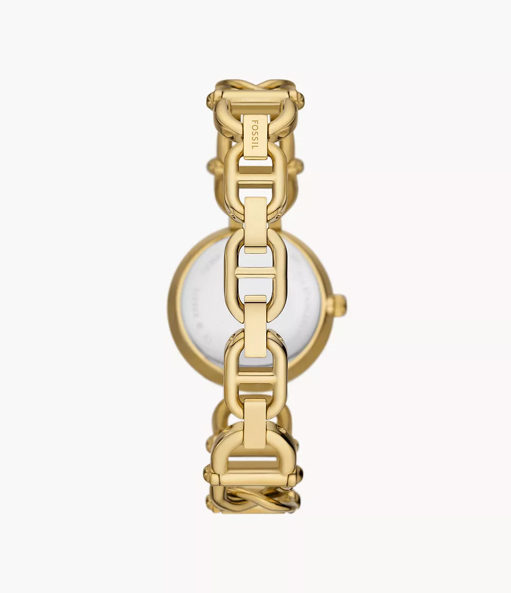 Fossil Carlie Three-Hand Gold-Tone Stainless Steel Watch