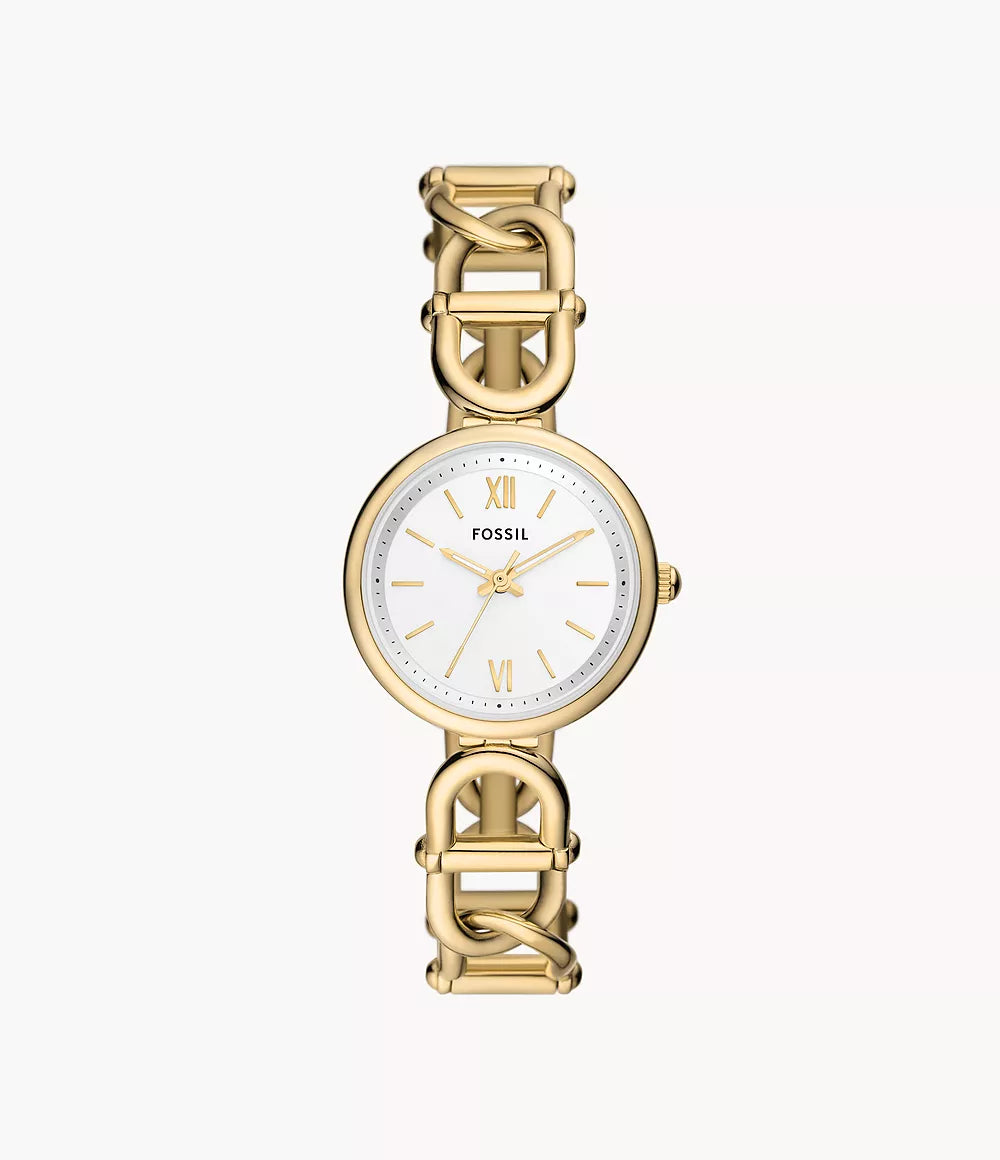 Fossil Carlie Three-Hand Gold-Tone Stainless Steel Watch