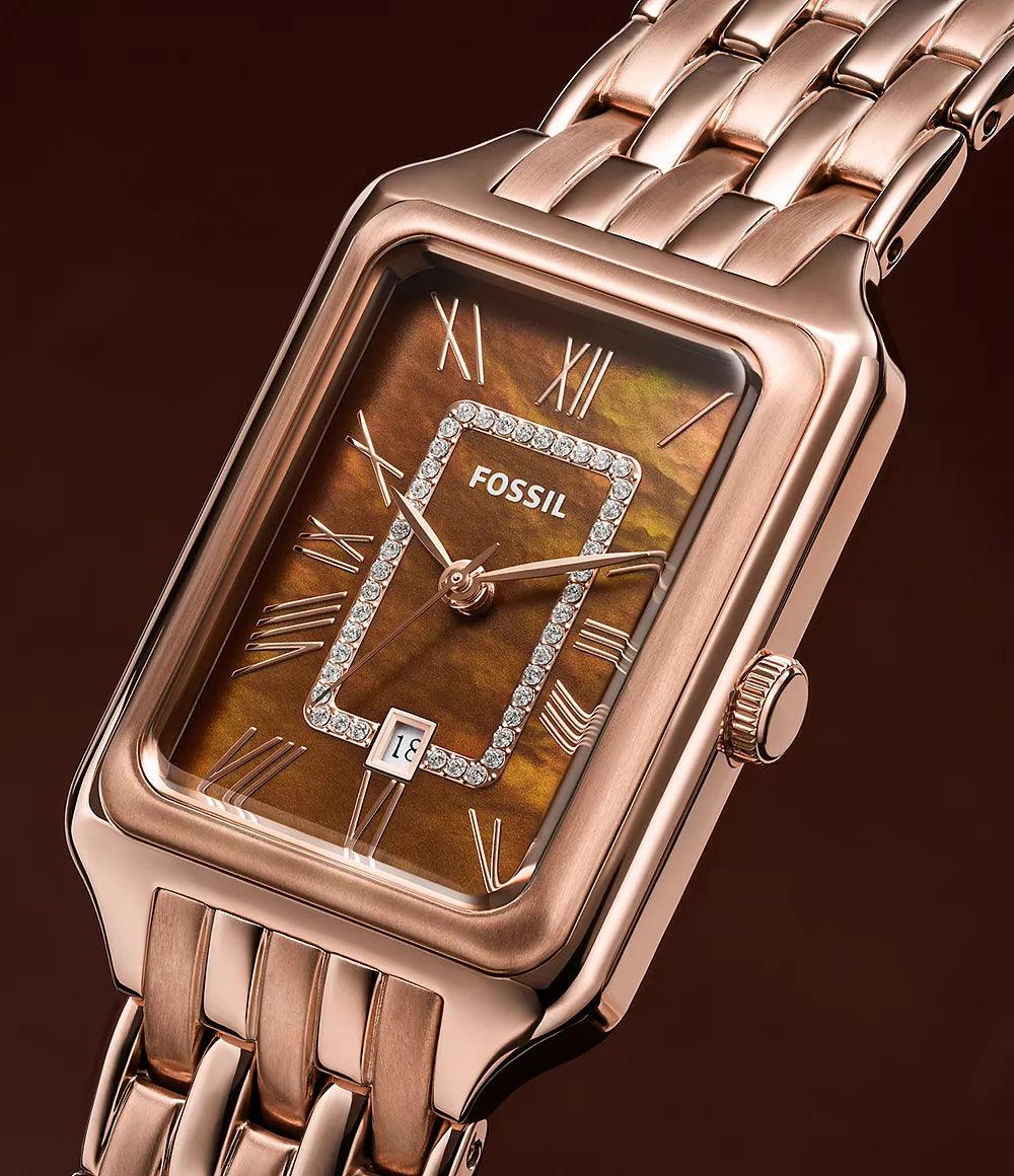 Fossil Raquel Three-Hand Date Rose Gold-Tone Stainless Steel Watch