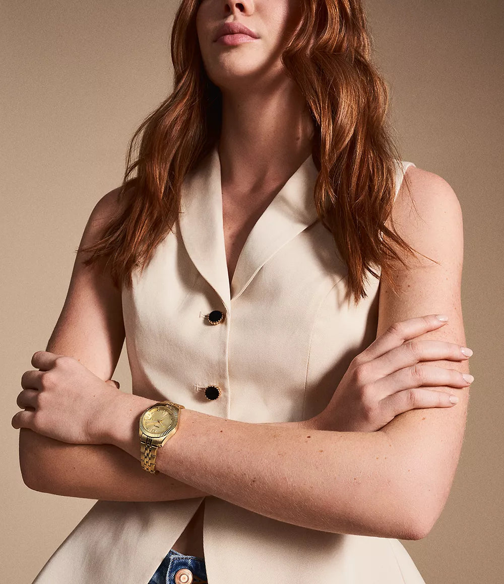 Fossil Scarlette Three-Hand Date Two-Tone Stainless-Steel Watch