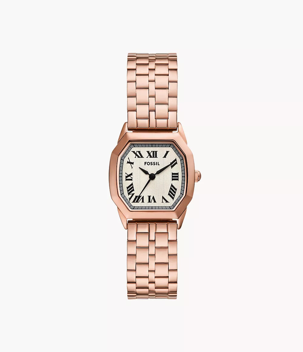 Fossil Harlow Three-Hand Rose Gold-Tone Stainless Steel Watch