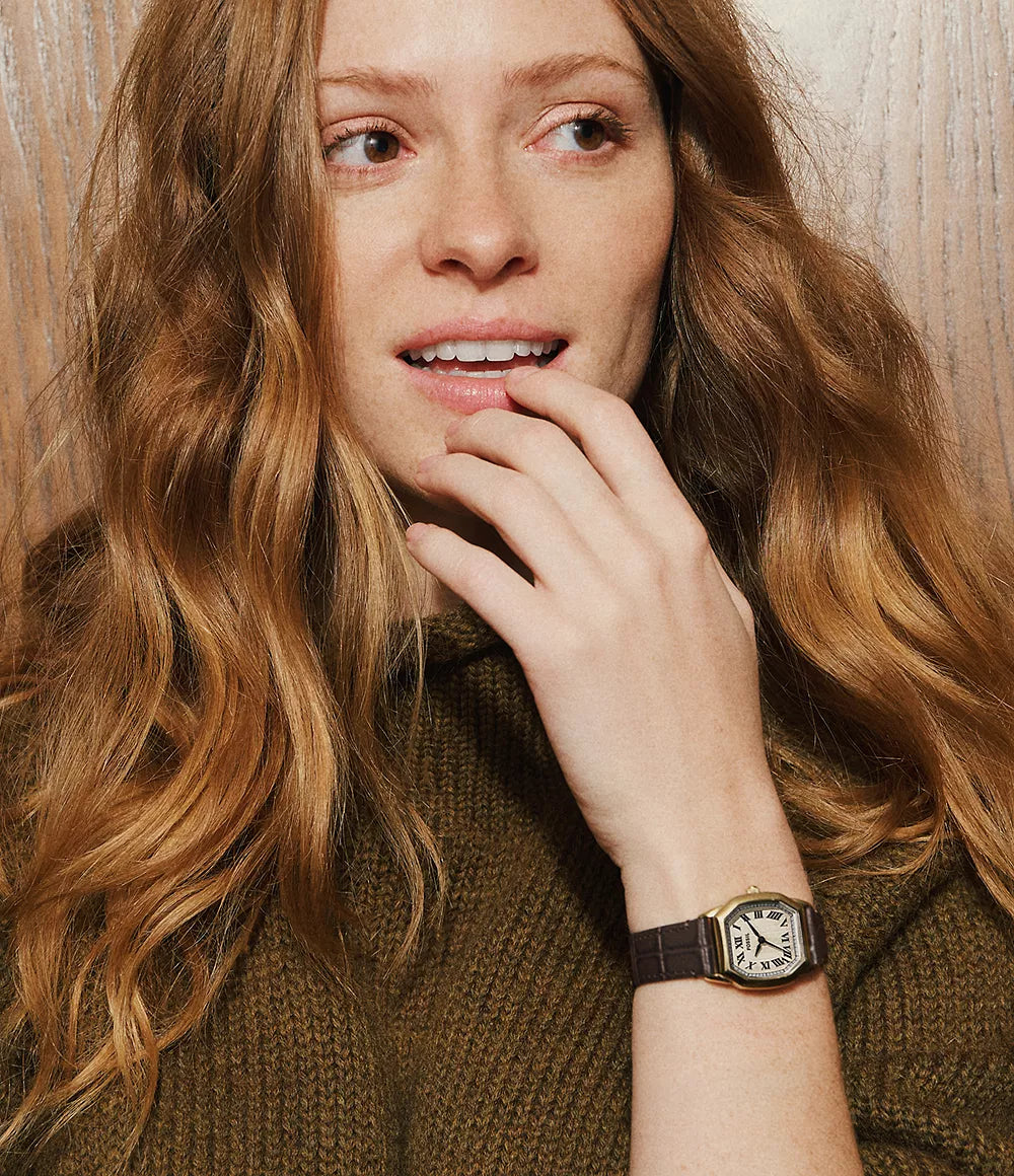 Fossil Harlow Three-Hand Brown Croco Leather Watch