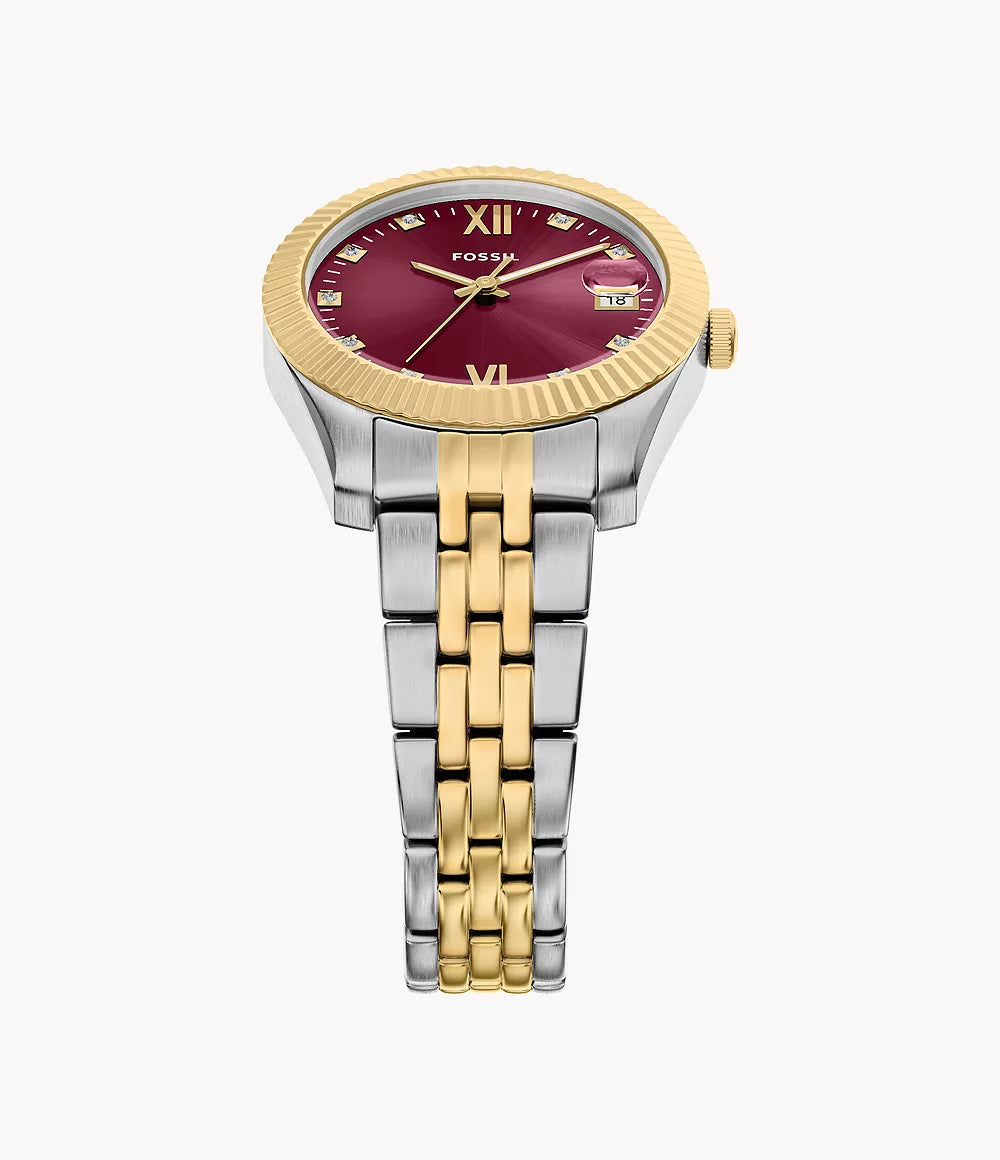 Fossil Scarlette Three-Hand Date Two-Tone Stainless-Steel Watch